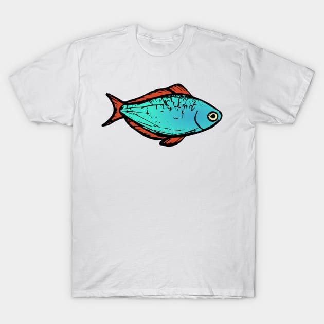 Neon rainbowfish - freshwater aquarium fish T-Shirt by DigitalShards